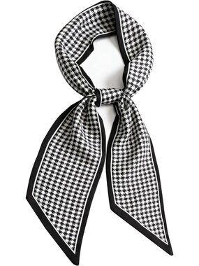 Women's Black and White Circle Elegant Oblique Angle Scarves Bag Scarfs